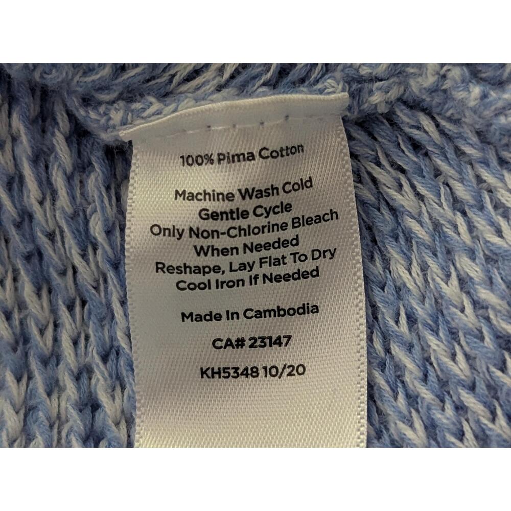 Talbots Women's Knit Sweater Size Medium Blue White Lightweight Classic Casual - Picture 14 of 14